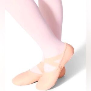 Peach Ballet Flats. size 6 adult. Crossed elastic